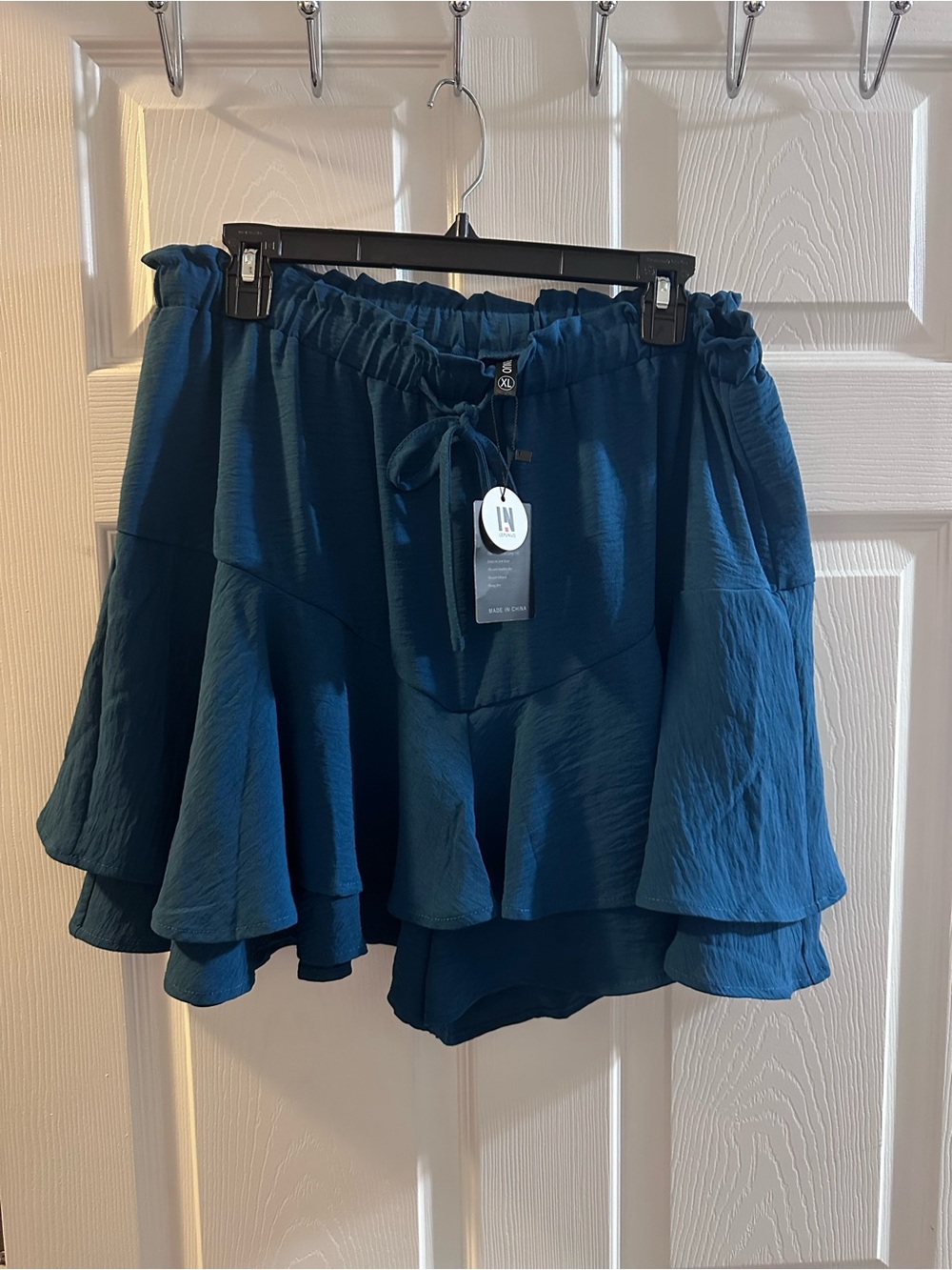 Teal Ruffle Mini Skort